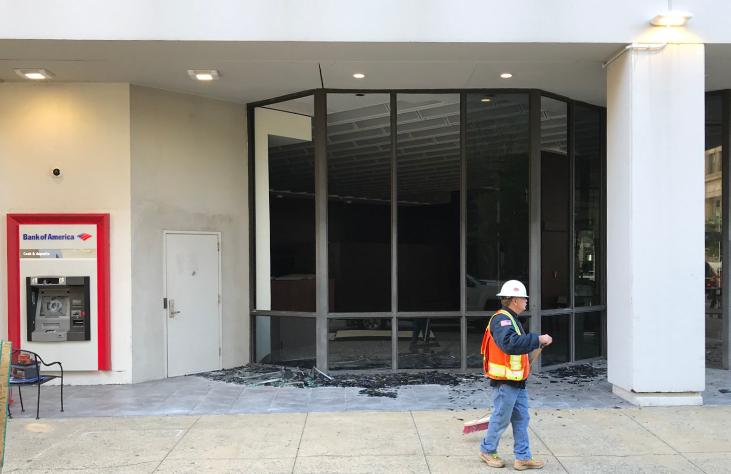 Downtown Greensboro damage - Bank of America building